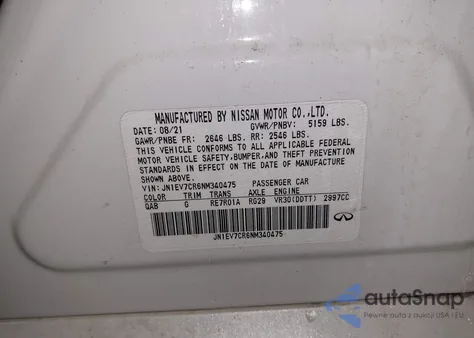 2022 Infiniti Q50 Sensory Awd из США, поврежденный, VIN JN1EV7CR6NM340475